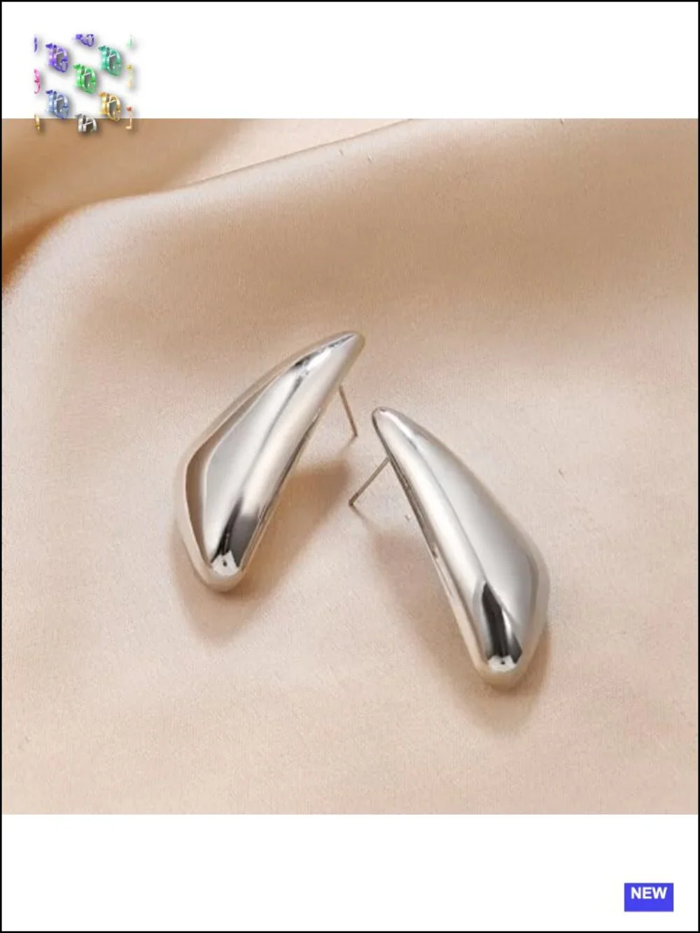 Chunky Gold Plated Dangle Earrings Large Triangle Drop Statement Earrings